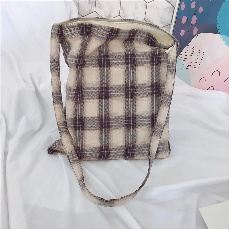 

[The Butterfly Cloth Bag] Spring And Summer New Products Korean-style Plaid Shoulder Cloth Bag Students Fashion Versatile Simple