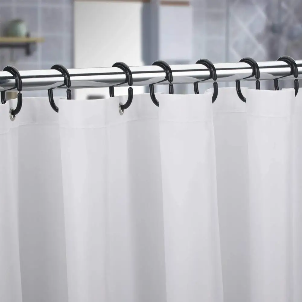 Shower Curtain Clips 12 Pcs New Curtain Poles Shower Rod Hook Hanger White Clips Use Drapery Color Bath Drape Plastic Clasp Loop Home
