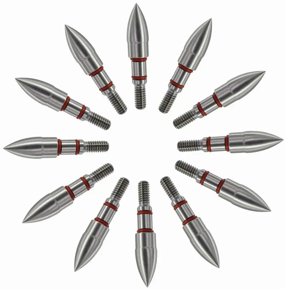 

Maifield Stainless Steel Archery Field Points Easy Pull Outside Diameter 9/32" Bullet Shape, 100 Grain Screw in Archery Field