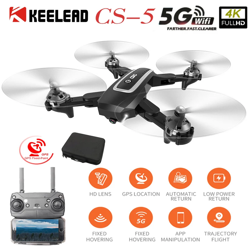 KEELEAD CS-5 4K камера Дрон gps 5G wifi FPV Профессиональный Дрон 1080P двойная камера Широкоугольный Радиоуправляемый квадрокоптер складной Дрон VS E520S