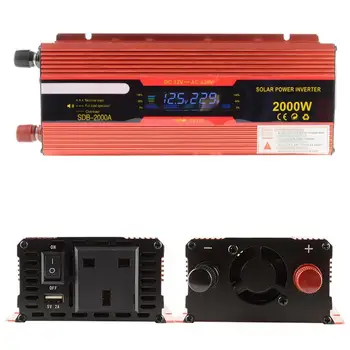 

Peak 6000W LED diaplay Car Power Inverter Converter Charger Adapter Modified Sine Wave with USB Port & UK Plug