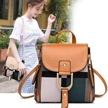 

Bag Women's 2020 New Style Fashion PU Shoulder Bag Practical Square Sling Bag Backpack