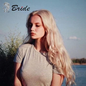 

BRIDE Blond Synthetic Wig Long Wavy Wig For Black Women Natural Role Playing Wig Natural Hair Extension Daily Party Hooded Gray