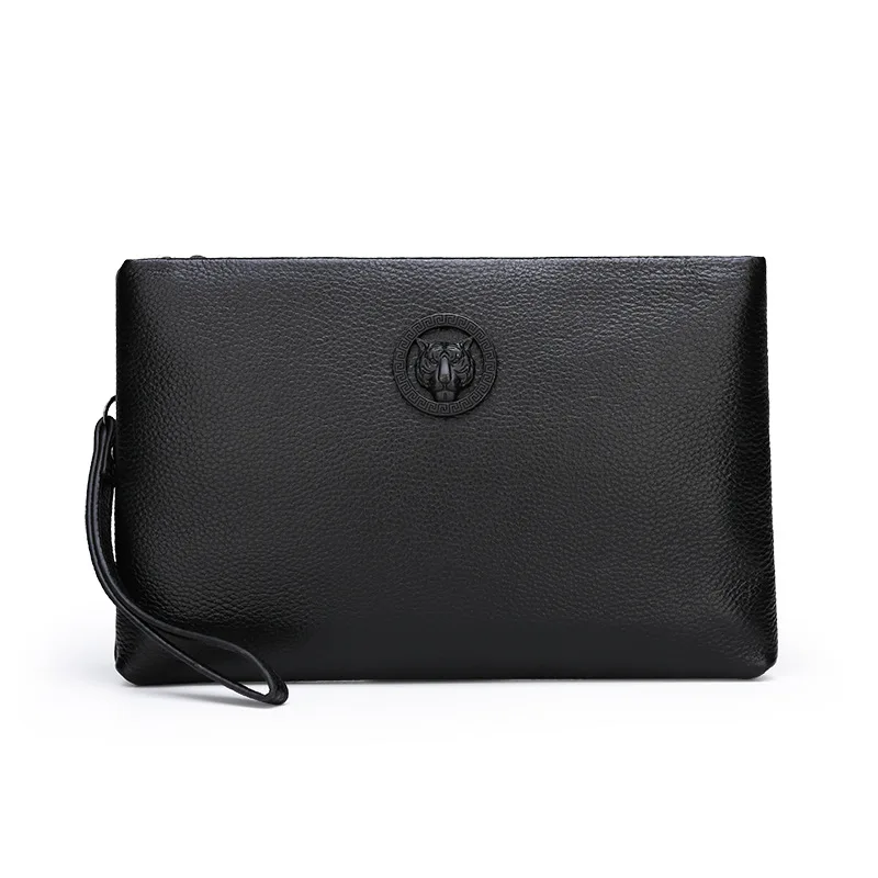 

2019 Summer New Style Full-grain Leather Waterproof Business Men Clutch Bag Solid Color Envelope Men's Bag