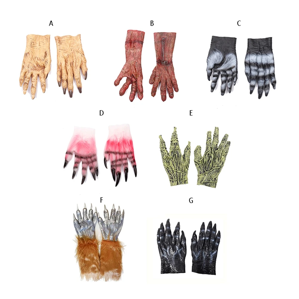Halloween Makeup Hands Glove Toy Adult Monster Simulation Fake Party Horror with Blood Decorations | Дом и сад