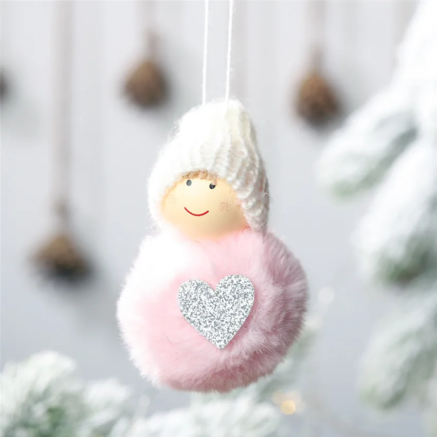Рождественская Кукла-ангел, Рождественский Декор для дома, Рождественская елка эльфа, кулон, рождественские подарки, декор Noel Navidad, год - Цвет: 03-Pink