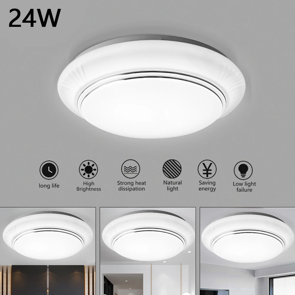

Ultra Thin LED Ceiling Lights 24W Modern Surface Mounted Sun Moon Lake Led Panel Ceiling Lamp for Living Room Lighting Fixture