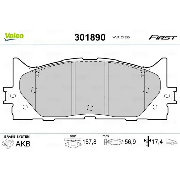Колодки тормозные TOYOTA CAMRY V40 06-/V50 11-/LEXUS ES 240/350