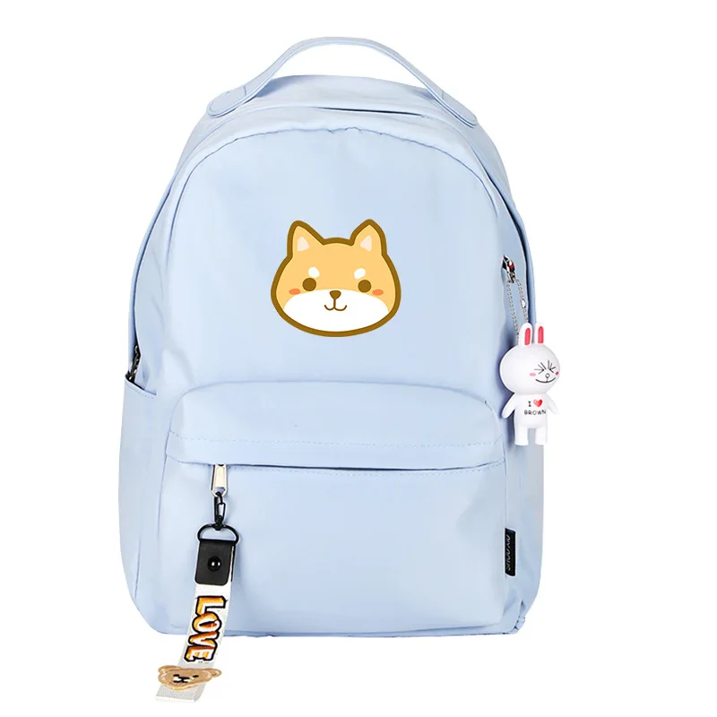 4 Doge Хаски Шиба ину печати мультфильм Bookbag для женщин милый Рюкзак Kawaii Путешествия Рюкзак Холст Школьные сумки для девочек-подростков - Color: 4