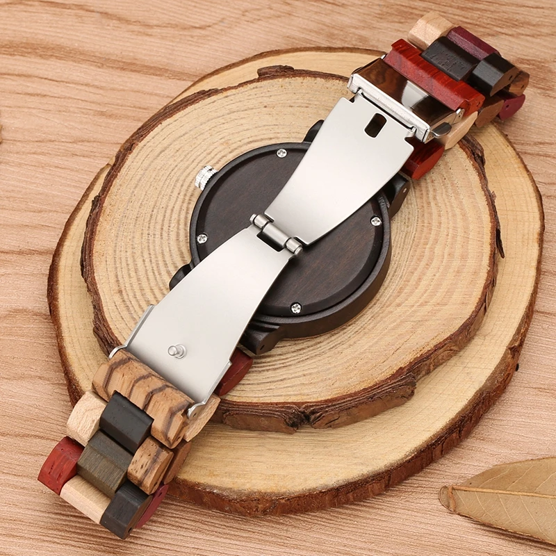 Royal Irregular Blue Lines Watch Women Wooden Watch Mixed Color Adjustable Wooden Bracelet Watch Women's Top Brand Luxury reloj