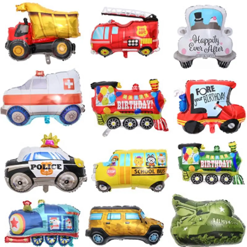 

27inch Big Engineering Vehicle Ballon Ambulance Car Balloon Happy Birthday Party Decor Kids Ballon 1st Boy Baloon Tank Bolon