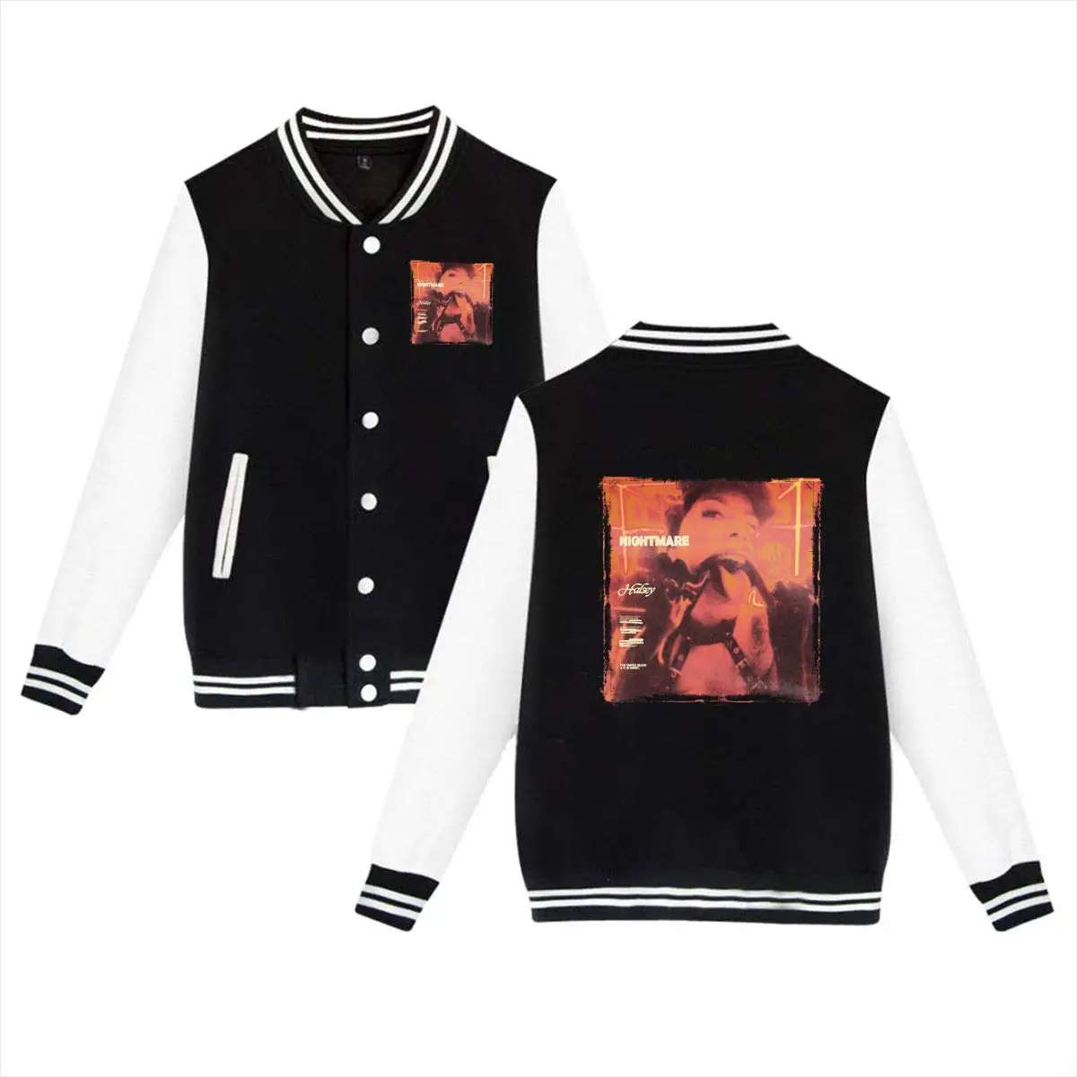 Halsey Nightmare Women's Mens Unisex Casual Style Hoodie Baseball Uniform Jacket Coat Sport Sweater Sweatshirt men women | Мужская