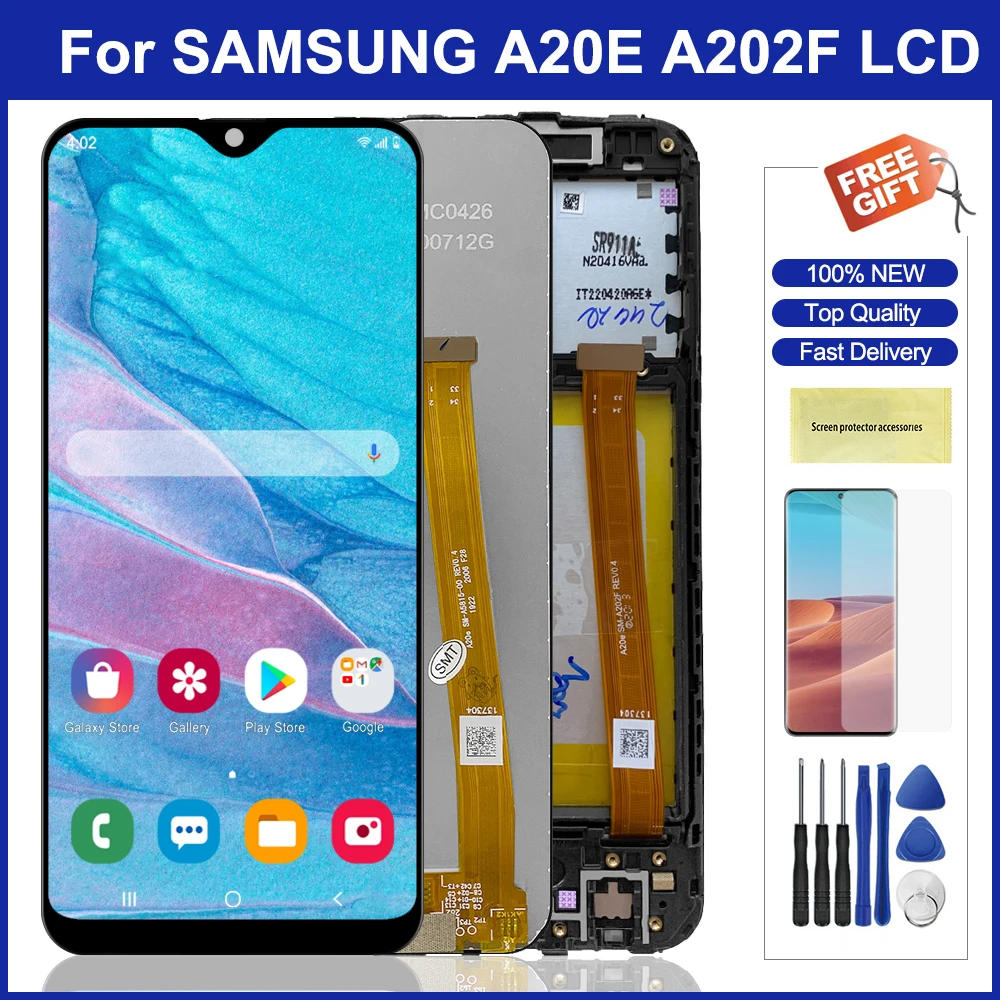 Оригинальный дисплей A20E для Samsung Galaxy A202 ЖК с сенсорным экраном и дигитайзером в