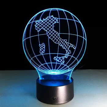 

Italy Earth Globe Map Light 3D Visual LED Lamp USB Bedroom Small Desk Lamp 7 Colors Changing Led Night Lights Decor Drop Ship