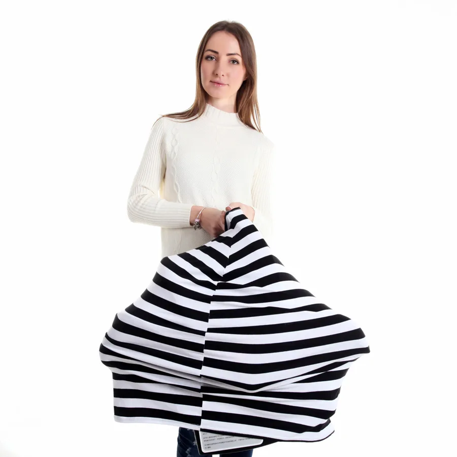 Gloriou Source Baby Carseat Cover Newborn Breast Feeding Covers Modal Striped Baby Shopping Chart Cover Women Clothes