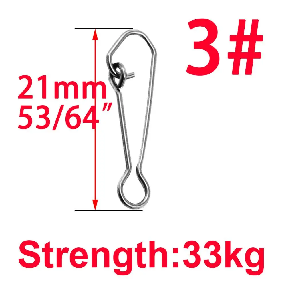 size 3 Simpleyi, 100 шт., рыболовные Вертлюги, вращающиеся кольца, блокирующий крючок, приманка, рыболовный крючок, защелкивающиеся Вертлюги, соединитель, снасть, держатель для приманки - Цвет: size 3