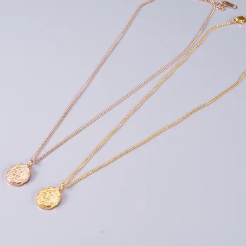 

Charm Meteorite Necklace Women Men Gold Necklace Geometric Pattern Chain Pendant Unique Choker Necklace