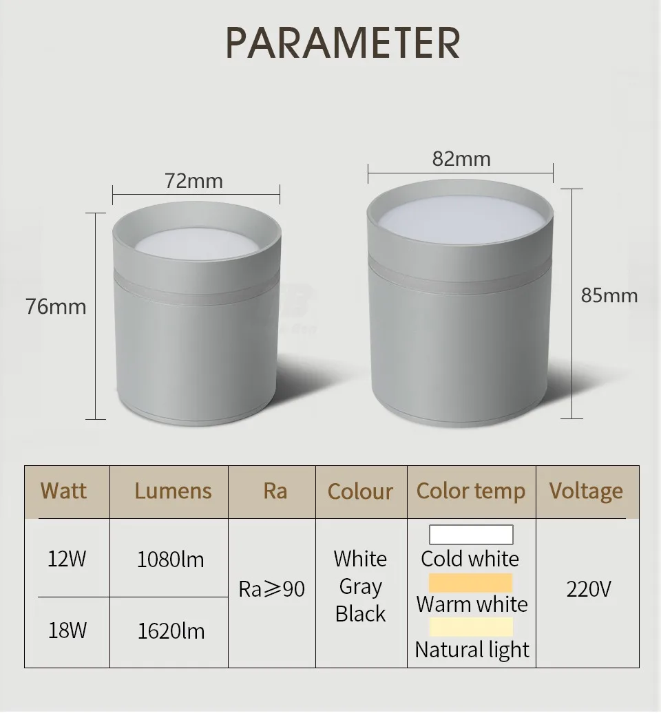 frio quente luz neutra holofotes luminárias de