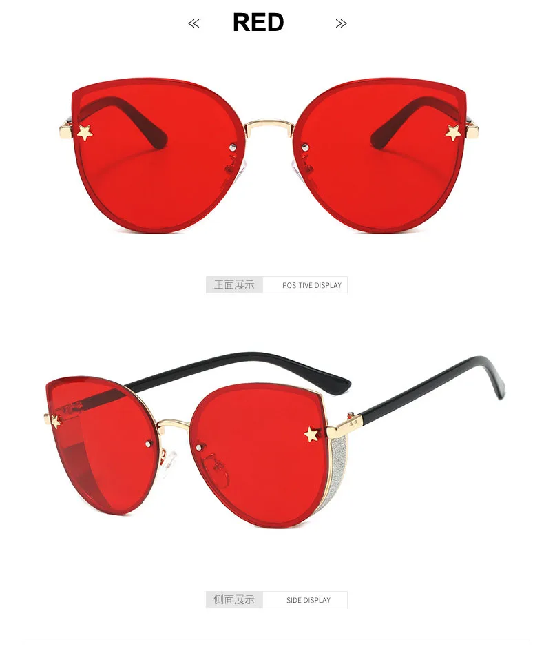 MIZHO, новинка, модные женские солнцезащитные очки кошачий глаз, брендовые, дизайнерские, Ретро стиль, красный цвет, Слепые, градиентные, женские солнцезащитные очки, прозрачные оттенки
