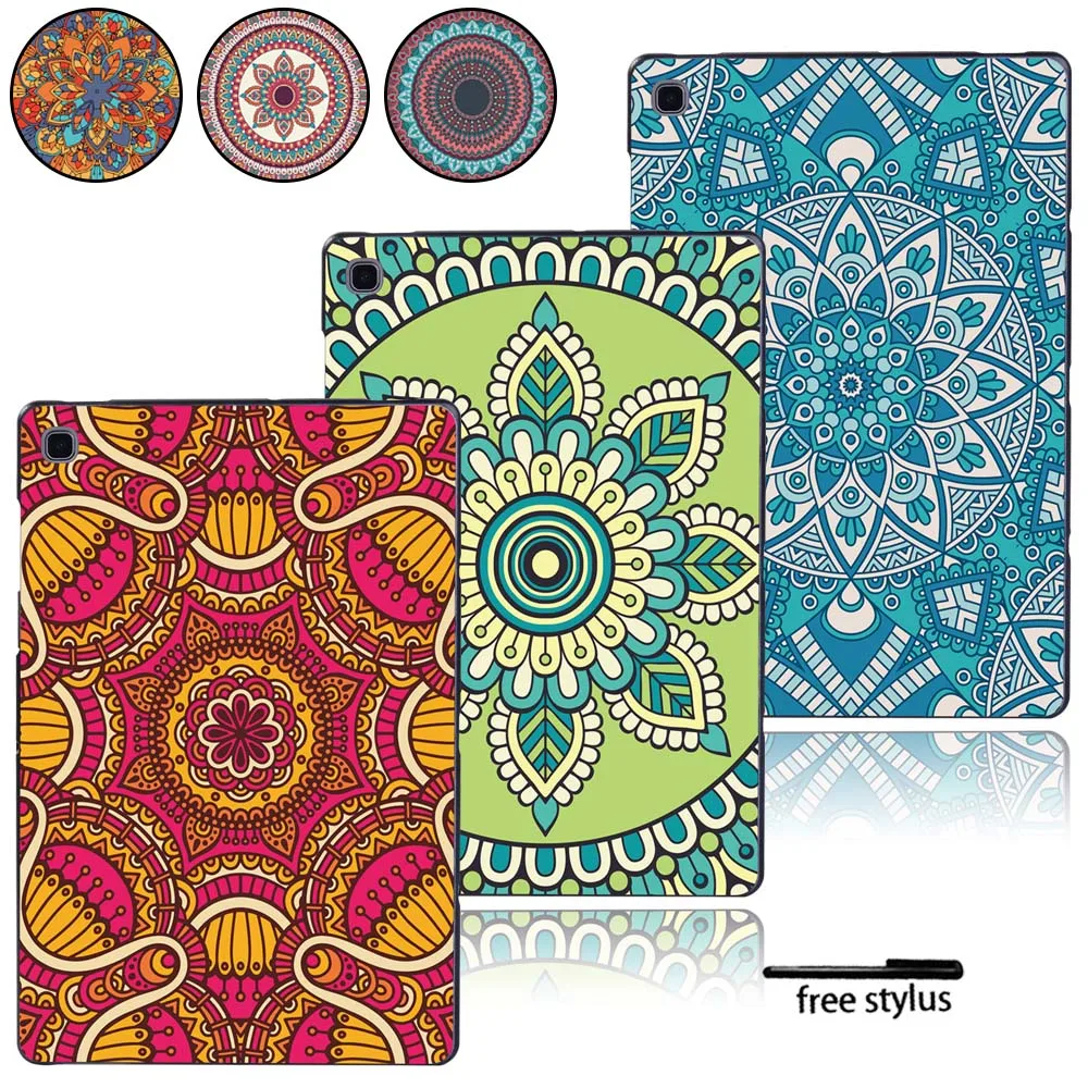 

New Tablet Case for Samsung Galaxy Tab A A6 7.0 9.7 10.1 10.5 /Tab E 9.6" Tablet Printed Hard Shell Cover Case + Free Pen