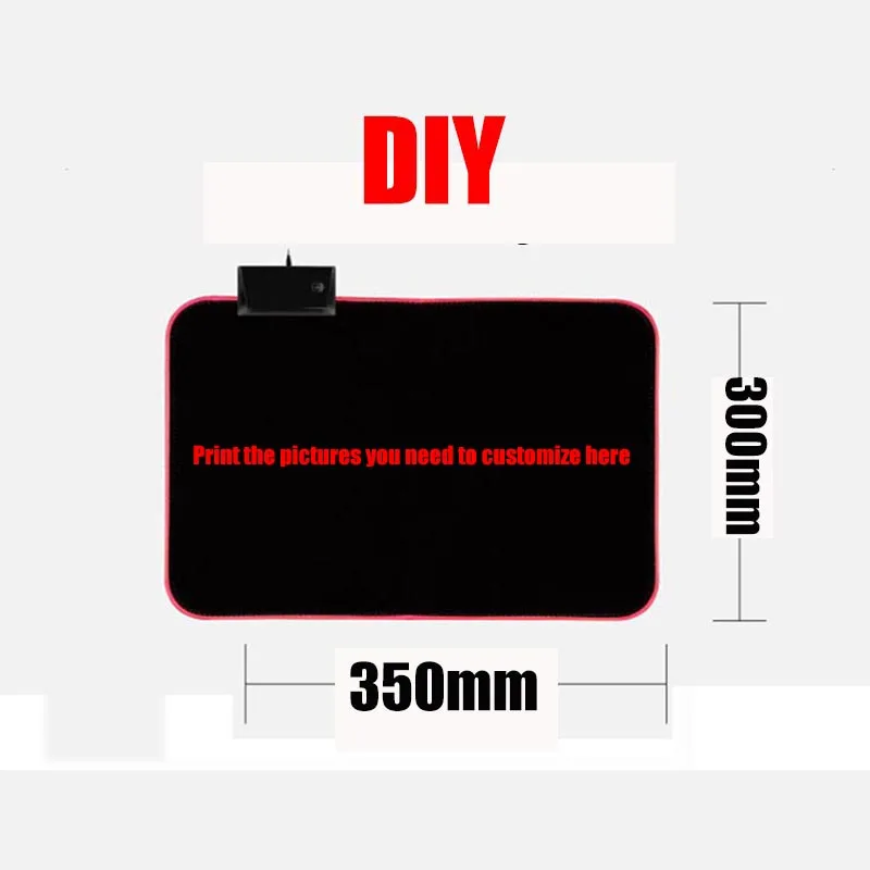 DIY пользовательские RGB большой игровой коврик для мыши светодиодный настольный компьютер скорость клавиатуры коврик анти-замок скольжения утолщение для World of Tanks DOTA2