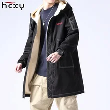 Зимняя мужская куртка с капюшоном, Повседневная парка Hombre, длинная куртка, кашемировая Мужская ветровка, парка, хлопковая молодежная одежда