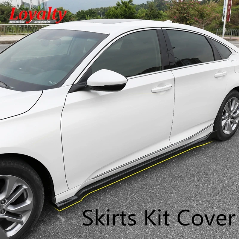 Loyalty for Honda Accord 10th Gen 2018 2019 2020 Side Body Skirts Kit Cover Trim Frame ABS Carbon Fibre Black Car Accessorie | Автомобили