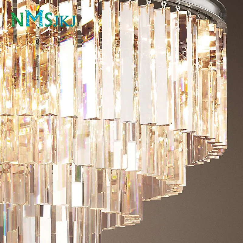Modern American Art Deco LED Crystal Chandelier for Living Room Kitchen Bedroom Decor