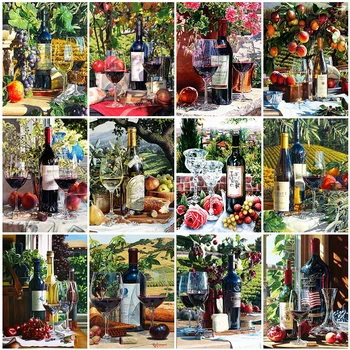 

Evershine Full Square Round Diamond Painting Wine 5D DIY Diamond Embroidery Sale Fruit Rhinestone Picture Mosaic Home Decoration