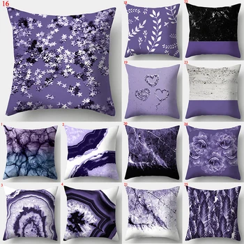 

45*45cm Purple Geometric Cushion Cover 2020 New Pillowcase Polyester Throw Pillows Home Decor Pillowcover Sofa Decoration Hot