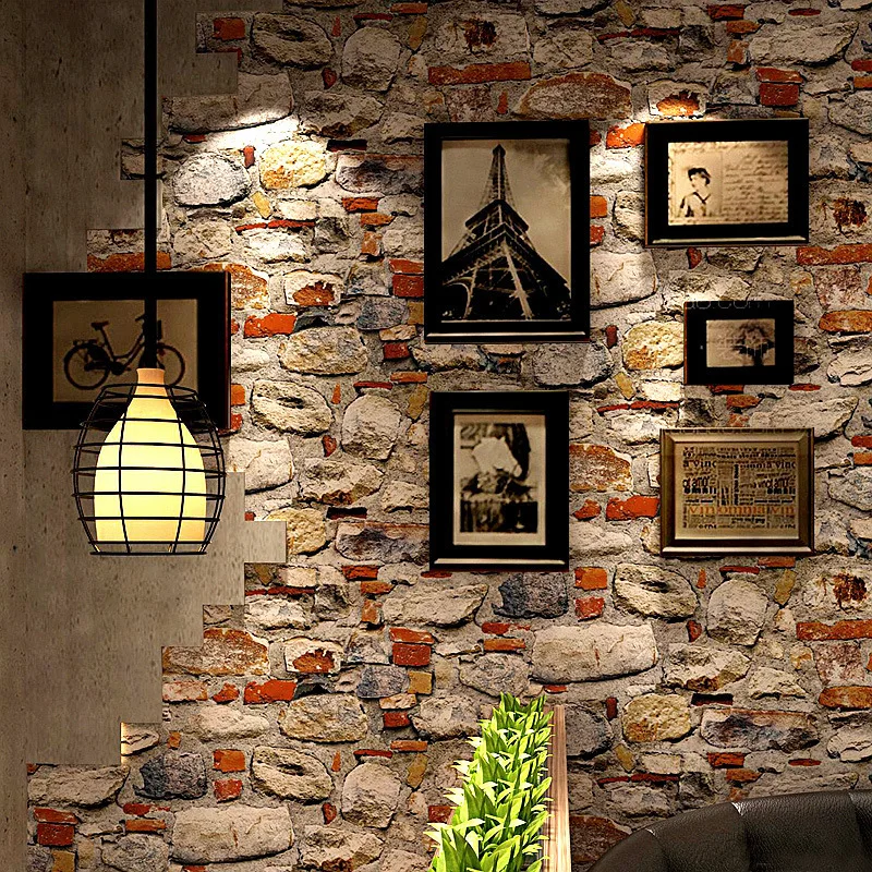 

Retro Nostalgic 3D Vintage Art Stone Pattern Stone Rock Wallpaper Restaurant Coffee Shop Cool Background Wallpaper