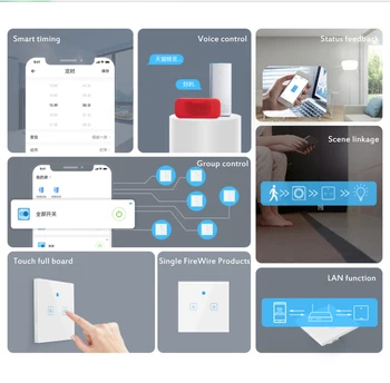 

eWelink Wifi Smart Single Fire Wire Wall Light Switch 86 Model 180-240V RF433mhz No Neutral Line Switch Remote Control