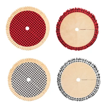 

Christmas Tree Skirt Buffalo Fine Plaid Red And Black 48 Inch XmasTree Skirt For Christmas Decorations Double Layers News