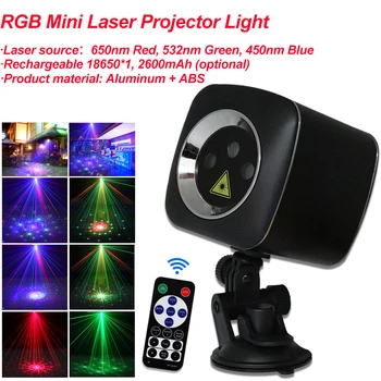 

RGB Mini Laser Projector Light 32 Patterns DJ Disco Light Music RGB Stage Lighting DMX Effect Lamp for Christmas KTV Home Party