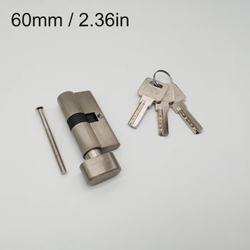 

60mm Euro standard profile solid brass key cylinder 30x30 SNKT with nickel brush finish, 3pcs normal keys
