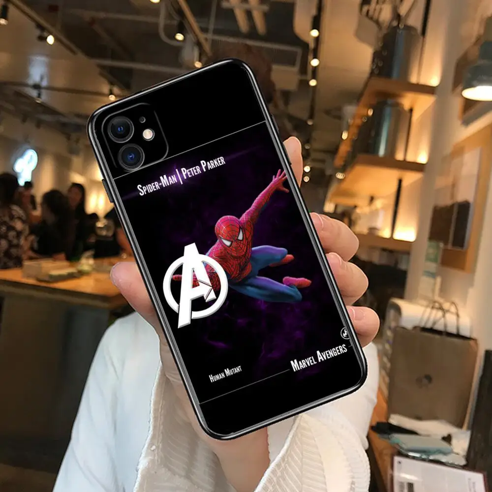 Черный чехол для телефона Мстители для iphone 13 Pro Max, Чехол 12 11 Pro Max 8 PLUS 7PLUS 6S XR X XS 6 mini se, мобильный сотовый телефон (art.: 3920ba540a372) - 3920ba540a372