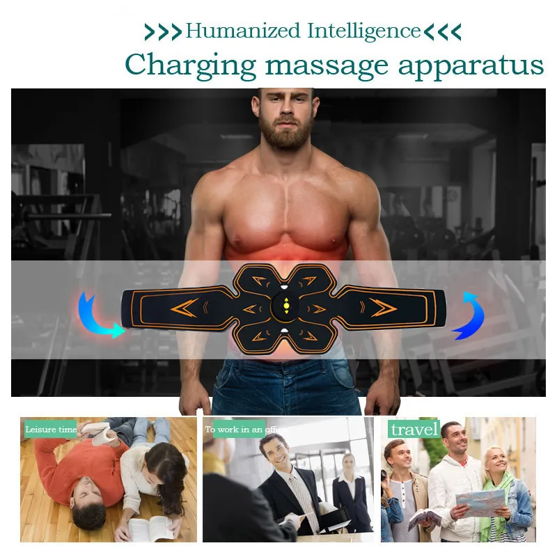 Women USB Smart EMS Abdominal Muscle Stimulator Exerciser Set Training Weight Loss Slimming Massager Fitness Machine