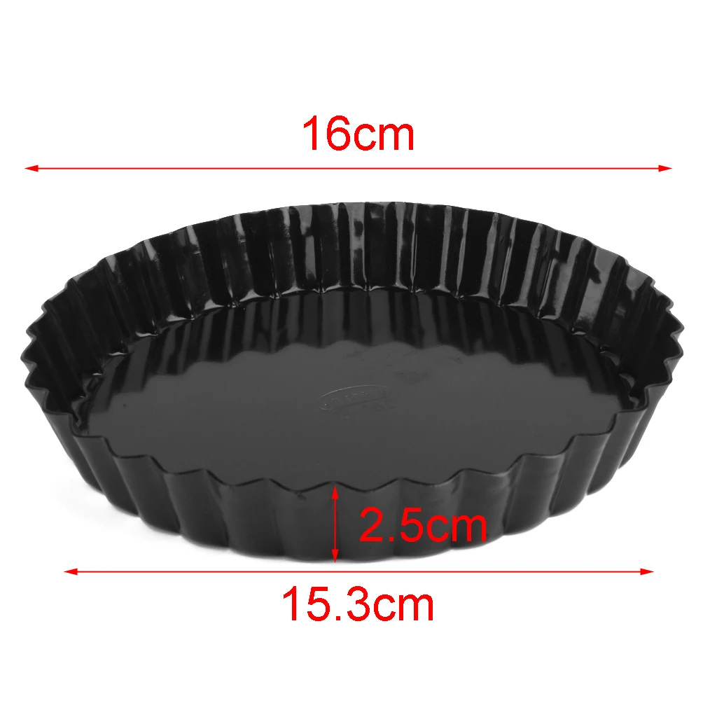 6" Flan Tin Tart Pie Pan Fluted Cake Baking Tray Non Stick Loose Base Mold