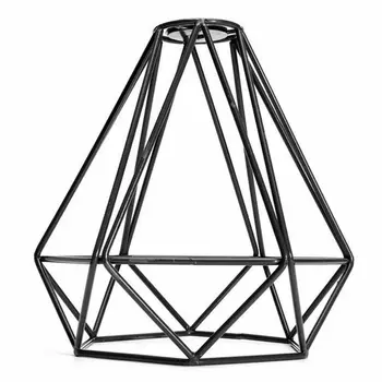 

Lighting Accessories Lamp Covers 20cm Metal Geometric Wire Cage Ceiling Retro Hanging Light Bulb Lamp Shade Black