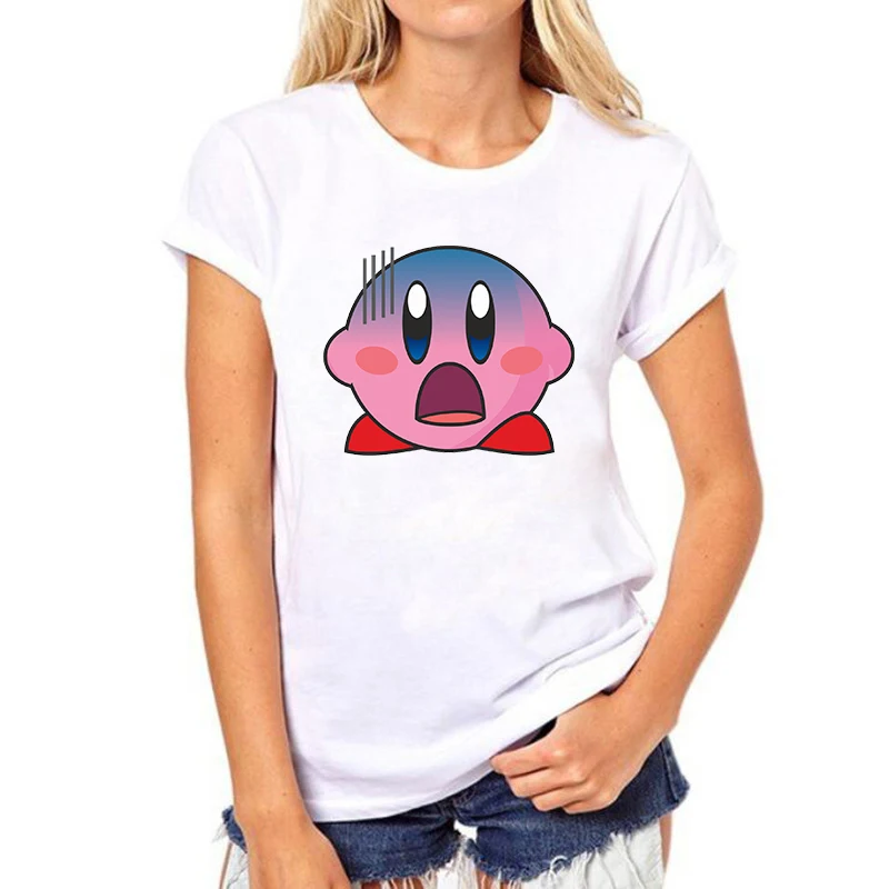

kirby summer fashion grunge cartoon shirt Korean clothing T-shirt woman aesthetic clothes tshirt woman