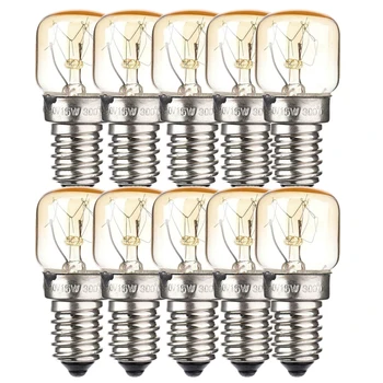 

10Pcs E14 15W Light Bulb For Oven Refrigerator Lamp Heat Resistant 300°C Bulbs Cooker Hood Lamps Microwave Oven Bulbs