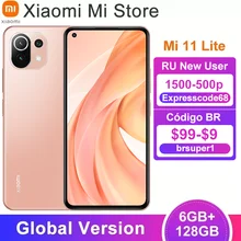 In Stock Global Version Xiaomi Mi 11 Lite Smartphone Snapdragon 732G Octa Core 6GB RAM 128GB ROM 64MP Camera NFC 90Hz AMOLED