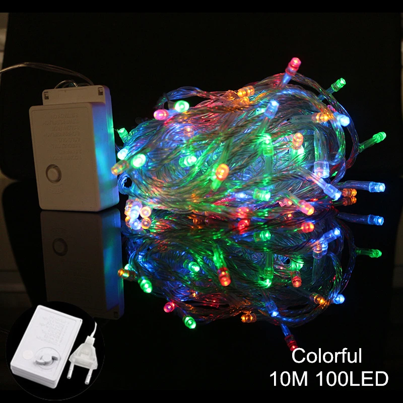 Christmas Decor for Home Elk Bell String Light LED Hanging Garland Christmas Tree Decor Ornament Navidad Xmas New Year Gift - Color: 483-Colorful