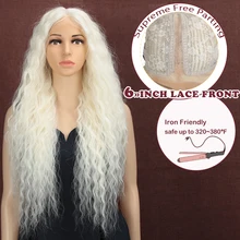 Парик из синтетического кружева спереди, светильник, цвет 76 см, коричневый, Омбре, парики для черных женщин, косплей, афро, длинные волосы, кудрявые, средняя часть