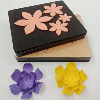 

4 sizes/set Fragrant Flower Petal Wooden Die Cut Accessories For DIY Scrapbooking Craft Paper Leather Decoration 2019 Hot Sell