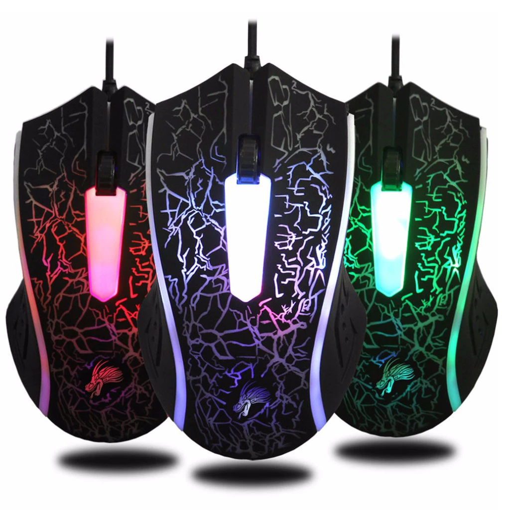 4000 точек/дюйм RGB Проводная игровая мышь с подсветкой эргономичная для Windows PC