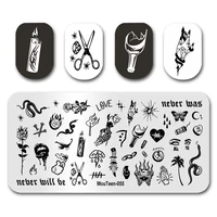 For Nail Stamp MouTeen055 Crack Snake Broken Bottle Eye Nail Stamping Plates Manicure Set For Nail Art Stamper 1