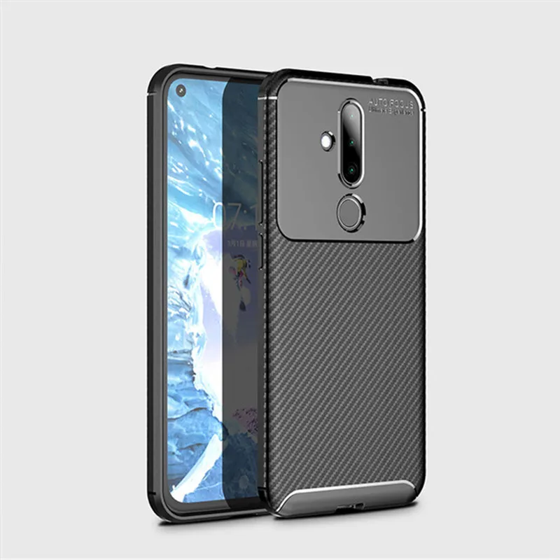 Современная углеродная чехлы для мобильного телефона для Nokia 2,1 3,1 5,1 7,1 6,1 плюс Чехол X3 X5 X7 4,2 3,2 2,2 9 Pureview чехол защитный чехол из силикона - Цвет: Black