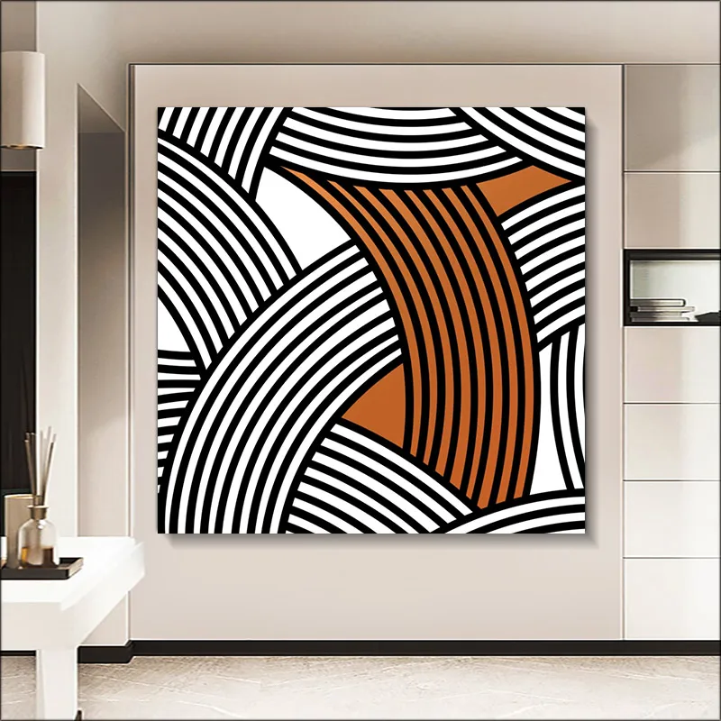 

Modern Simple Abstract Canvas Painting, Rectangular Geometry, Line Aesthetic Posters, Club Murals, Printing Waterproof