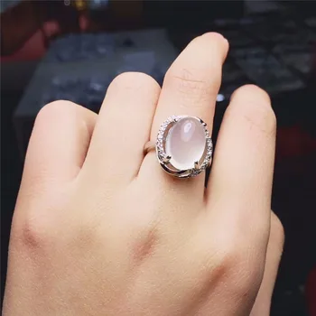 

LETSFUN Fine Jewelry 925 Silver Inlaid Chalcedony Noble Ring Gifts Three Color Optional Free Shipping